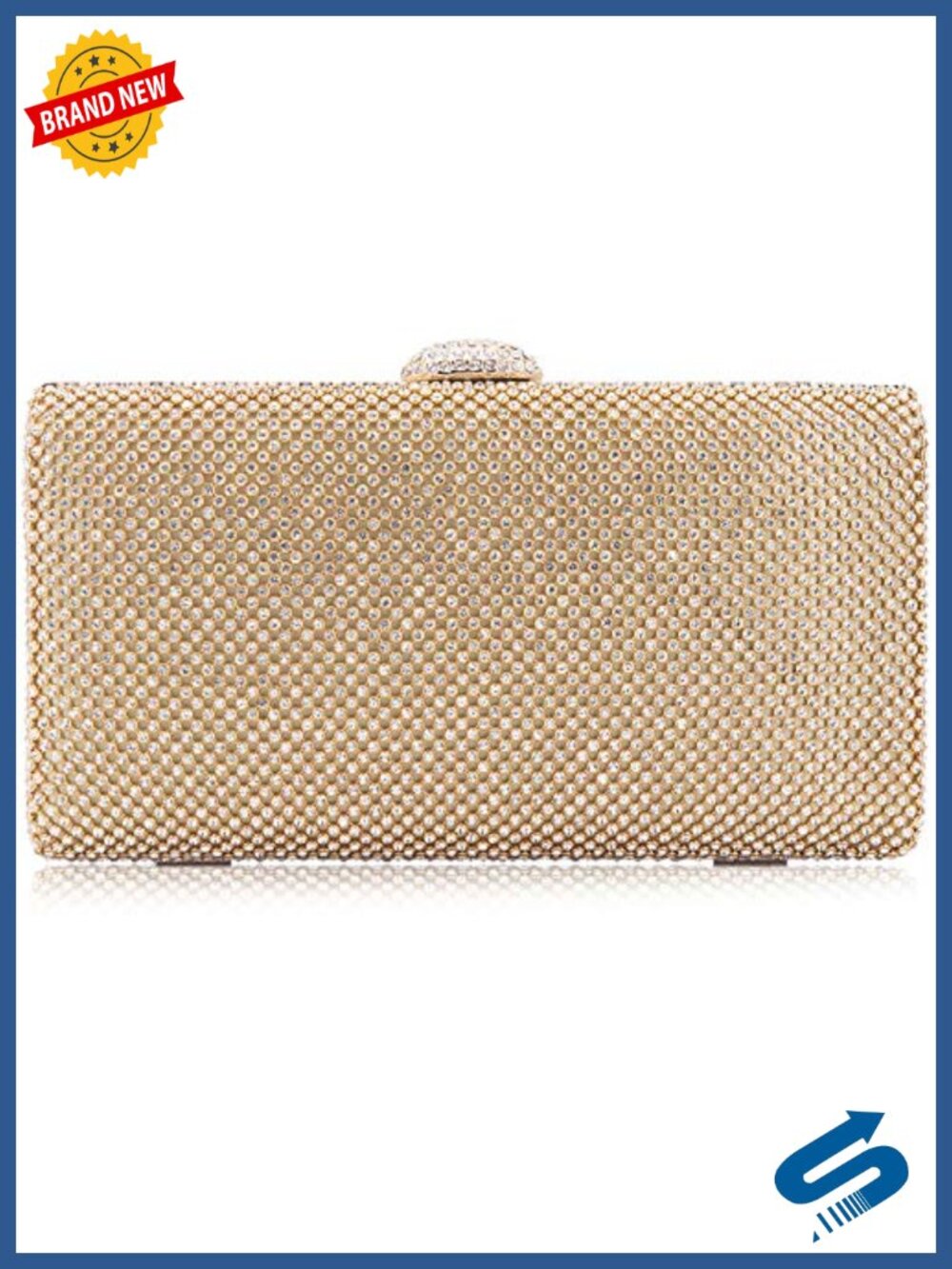 Large Rhinestone Purse with Crystal Clasp Evening Clutch Bag Formal Handbag